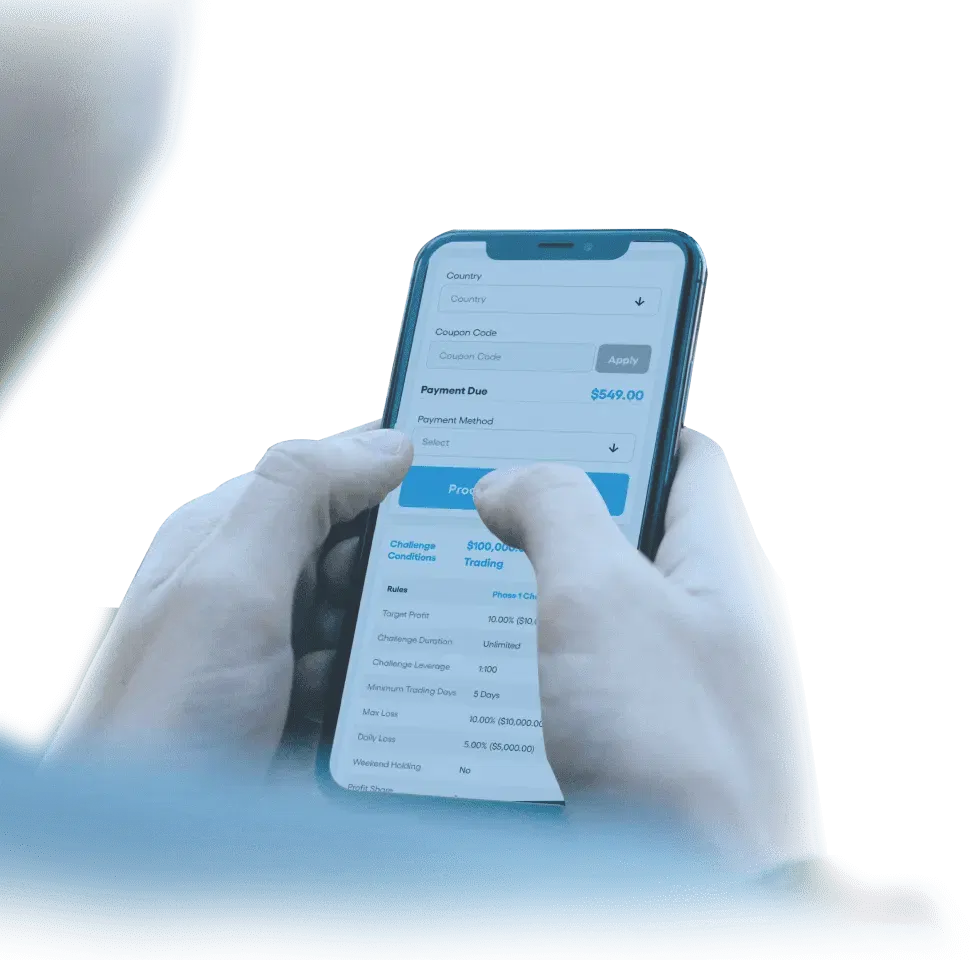 Trader checking his FunderPro Dashboard on his phone