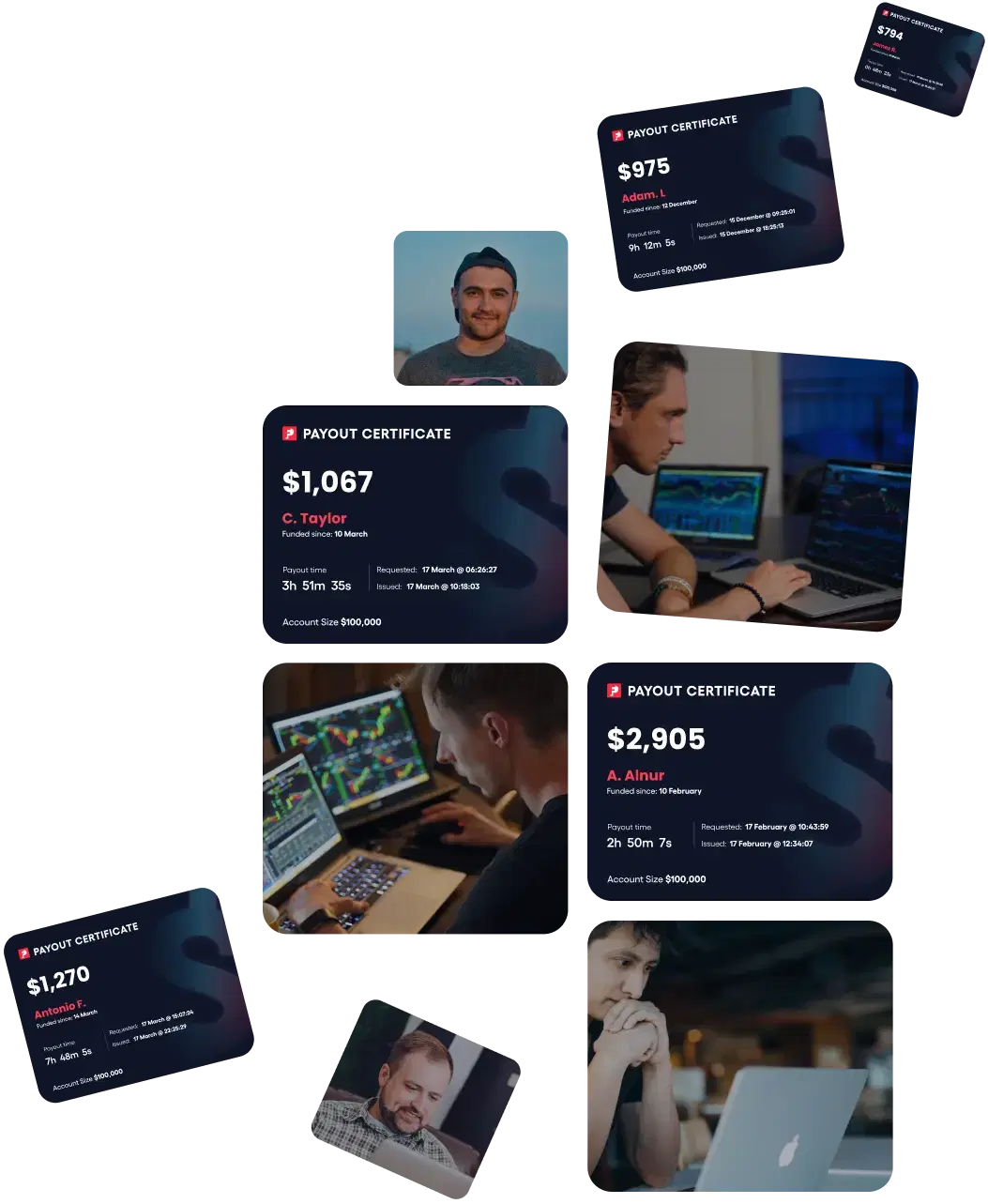 Hero image displaying automated payouts and payout certificates